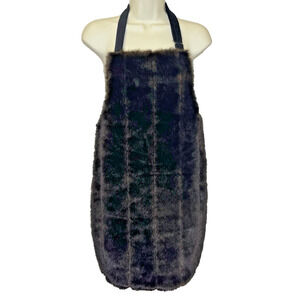 Isabellas Journey Faux Fur Brown Apron Wide Tie Back Strap Adjustable Neck Strap